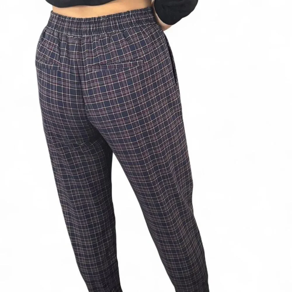 Bershka Women's Navy and Blue Trousers
